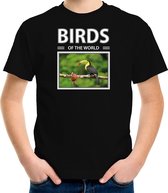 Dieren foto t-shirt Toekan vogel - zwart - kinderen - birds of the world - cadeau shirt vogel liefhebber - kinderkleding / kleding 158/164
