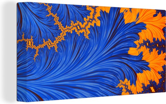 Toile Peinture Feuilles - Art - Psychédélique - 160x80 cm - Décoration murale