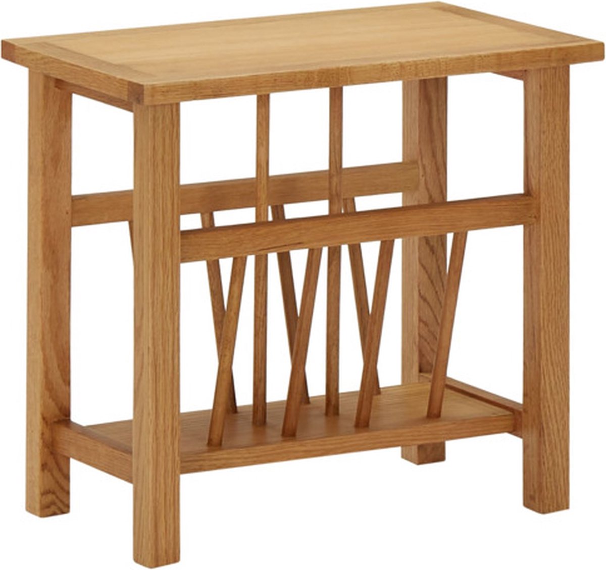 vidaXL Bijzettafel - 45x27x42 - cm - massief - eikenhout Bruin