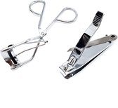 Gadgetpoint | Wimperkruller & Nagelknipper | Stevig | Teennagels Knipper | Knippen | Combi set van 2 | RVS