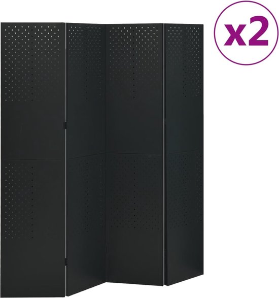 vidaXL Opvouwbaar kamerscherm met 4 panelen wit 160x180 cm | Dagelijkse