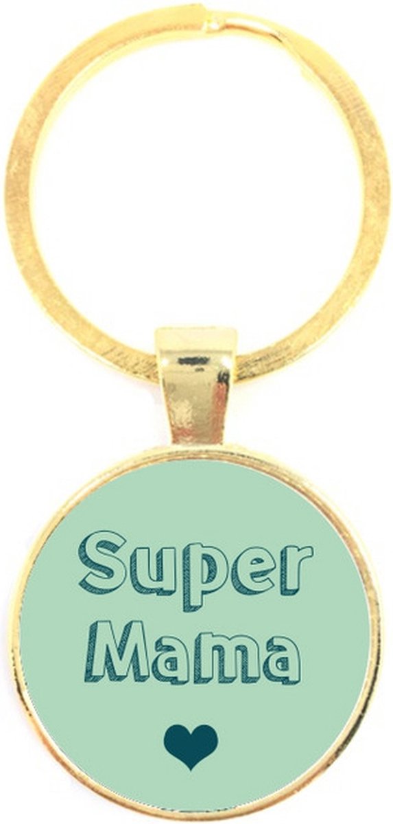 Sleutelhanger Glas - Super Mama