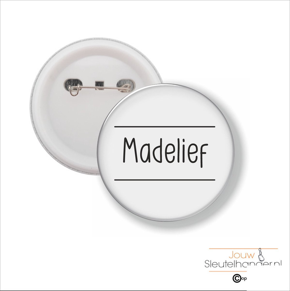 Button Met Speld 58 MM - Madelief