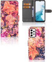 Flipcase Geschikt voor Samsung Galaxy A23 Telefoon Hoesje Cadeau voor Moeder Bosje Bloemen