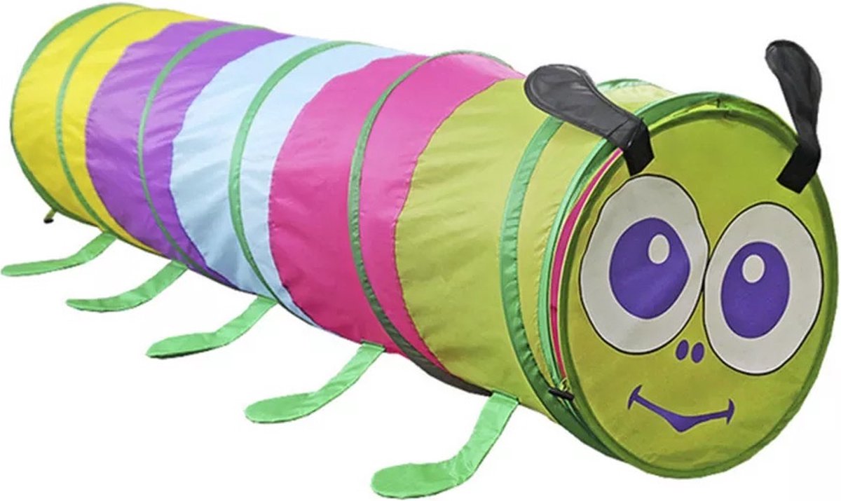 Buxibo Speeltunnel Rups - Kruiptunnel - Kinderspeelgoed/Binnenspeelgoed /Buitenspeelgoed - 170x46cm — afbeelding 6