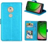 LuxeBass Hoesje geschikt voor Motorola Moto G7 Play hoesje book case turquoise - telefoonhoes - gsm hoes - telefoonhoesjes