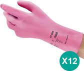 AlphaTec® 87-085 - Chemische beschermende handschoenen, Huishouden, Latex, M, Roze, 12 paar