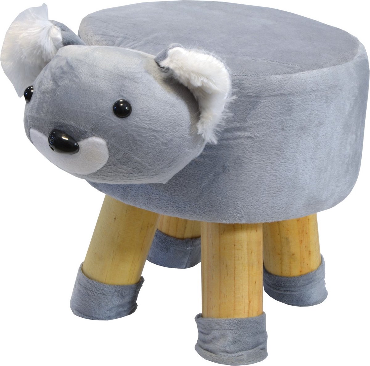 Tabouret enfant en velours gris COALA 