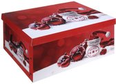 Rode kerstballen/kerstversiering opbergbox 51 x 37 cm