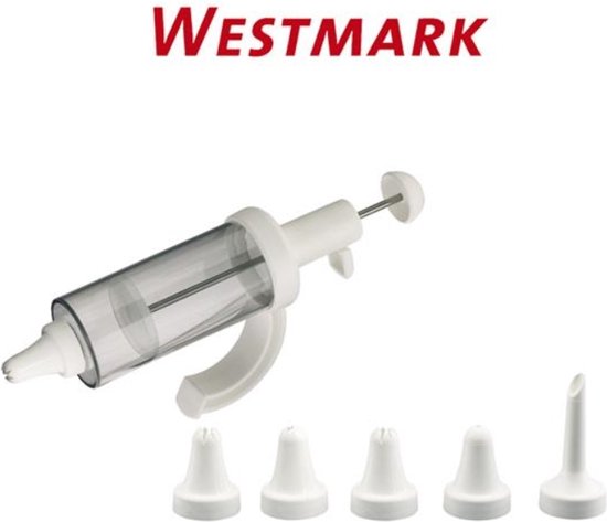 Westmark Garneerspuit - 18 cl - 6-delig - Wit