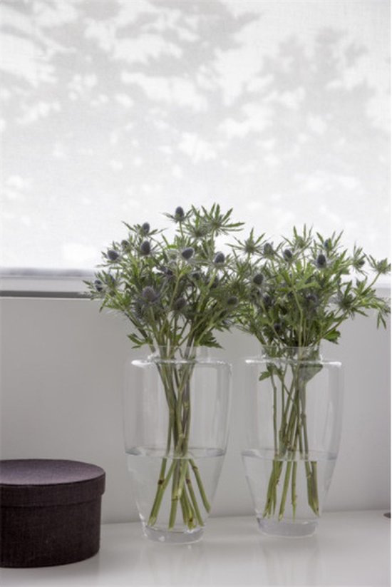 Set de 2x pièces grand vase élégant de luxe transparent / vases en verre 60 x 35 cm - vase à Fleurs/ bouquets pour usage intérieur