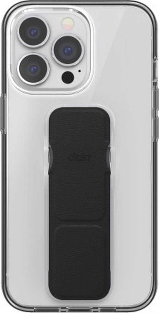 Apple iPhone 13 Pro Hoesje - CLCKR - Gripcase Clear Serie - Hard Kunststof Backcover - Transparant / Zwart - Hoesje Geschikt Voor Apple iPhone 13 Pro