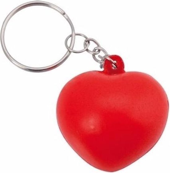 Stressbal sleutelhanger hartje 3,6 cm - Anti-stress - Stressballen - Squishy - Sleutelhangers