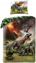 Jurassic World Eruption Dinosaurus Dekbedovertrek - Eenpersoons - 140x200 cm - Multi