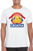 Wit Kroatie supporter kampioen shirt heren L