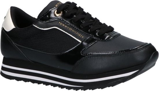 Tommy Hilfiger Retro Branded dames platform sneaker - Zwart - Maat 39 |  bol.com