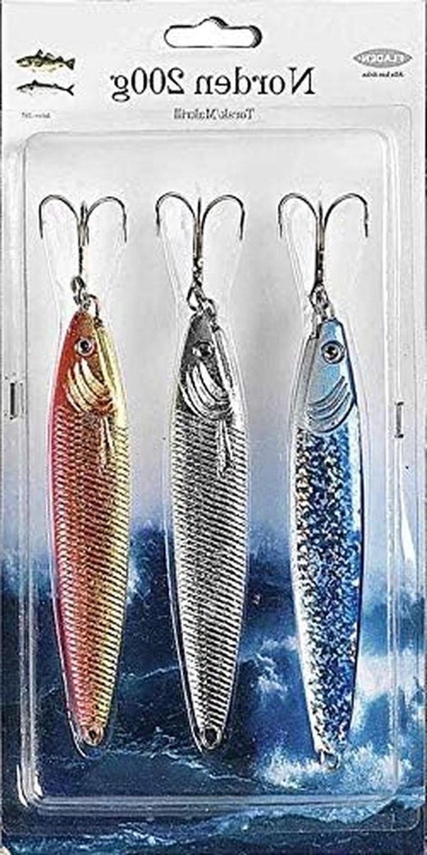 Pilker Set - Zeevisserij Lokaas - Zoutwater Vissen - Drie Kleuren Variaties - 3x 100g - Zilver Goud Blauw