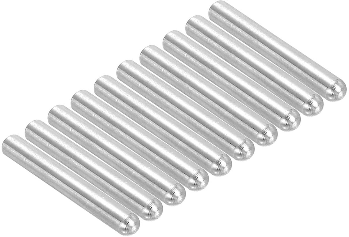 304 RVS Locking Pegs - 5 x 50 mm Diameter - 10 Stuks - Ronde Kop - Platte Afgeschuinde Einde - Metalen Centrering Pinnen - Bunk Bed Pegs - Planksteunen