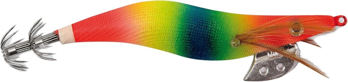 Kunstaas - Vis lokker - Kalamar vissen - Fluorescerend lichaam - 7.5 cm - Regenboog