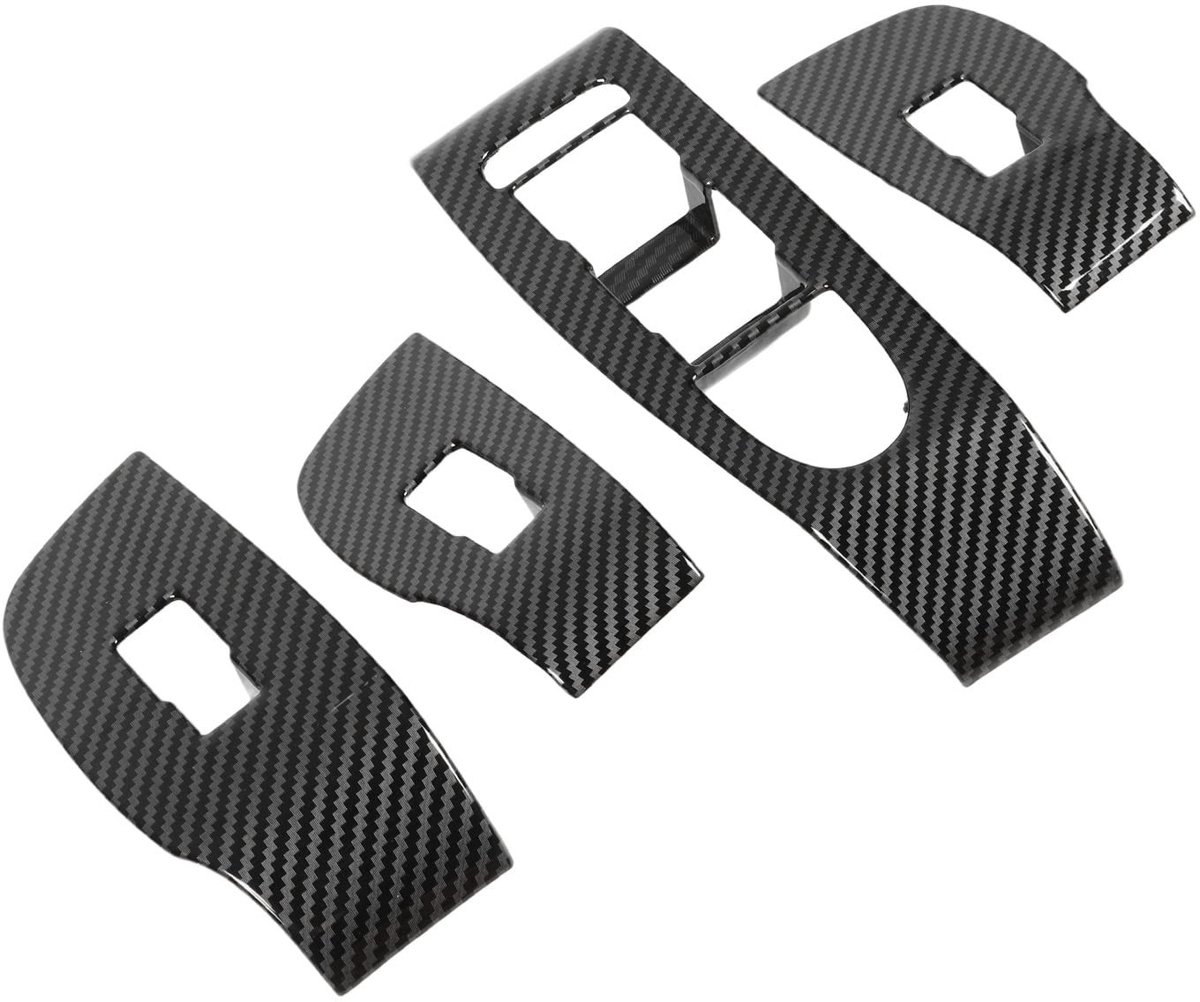 Store_8 - Deur-/raamschakelaarpaneelafdekking - Koolstofvezel stijl - Eenvoudige installatie - 4 stuks - Geschikt voor 3 hatchback en 3 Limousine