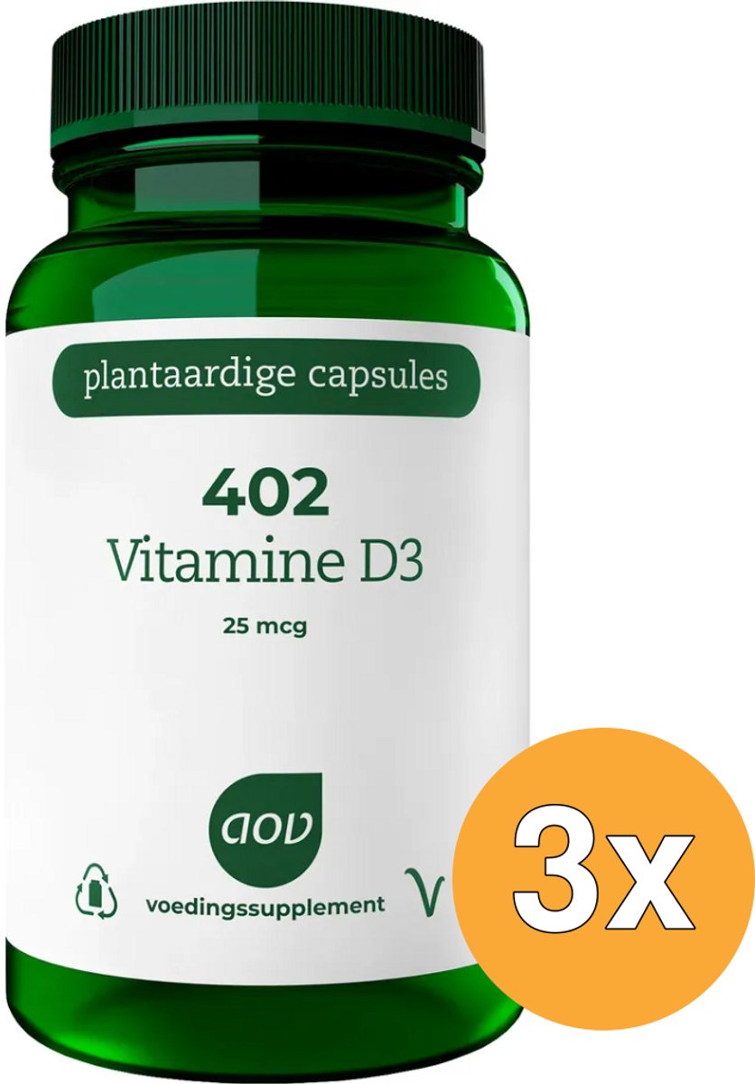 3x AOV 402 Vitamine D3 25mcg (60 vega capsules)