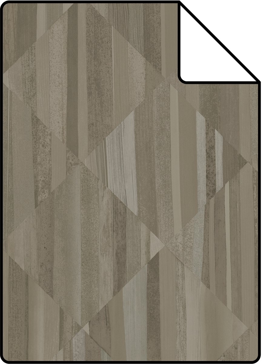 Proefstaal Origin Wallcoverings behang 3D-houtmotief lichtbruin - 26.5 x 21 cm - 347870-S