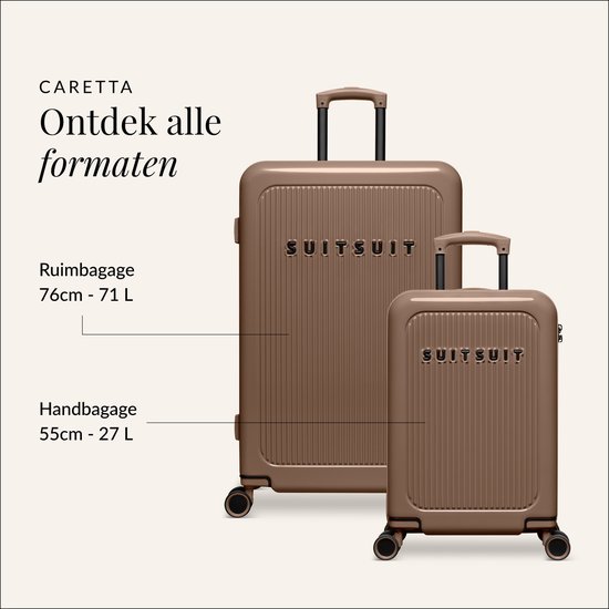 SUITSUIT Handbagage Koffer 55x35x20 cm - Koffer - Trolley Handbagage - TSA Slot - Reiskoffer - 27L - Caretta - Ginger Snap