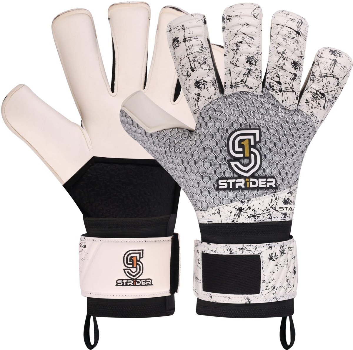 Str1der Starter keepershandschoen | Zwart/wit | Maat 6