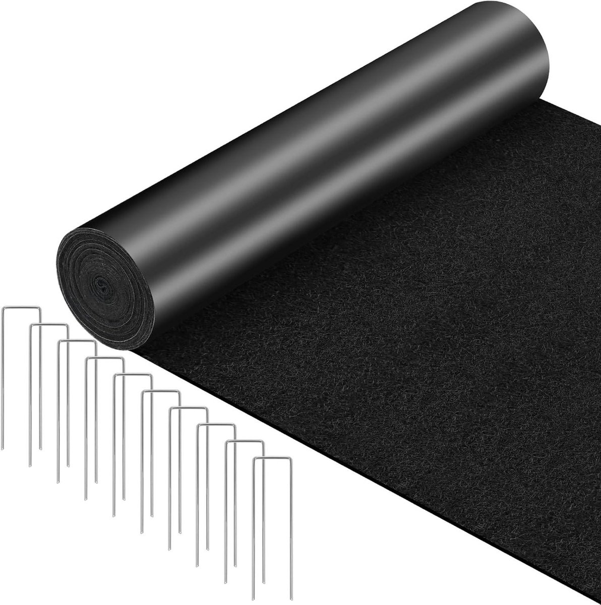 Vilten Mulchmat Rol - Onkruidbarrière Mat - Landschap Onderhoud - Verbeterd Viltmateriaal - 2.4 x 0.6 Meter - Zwart
