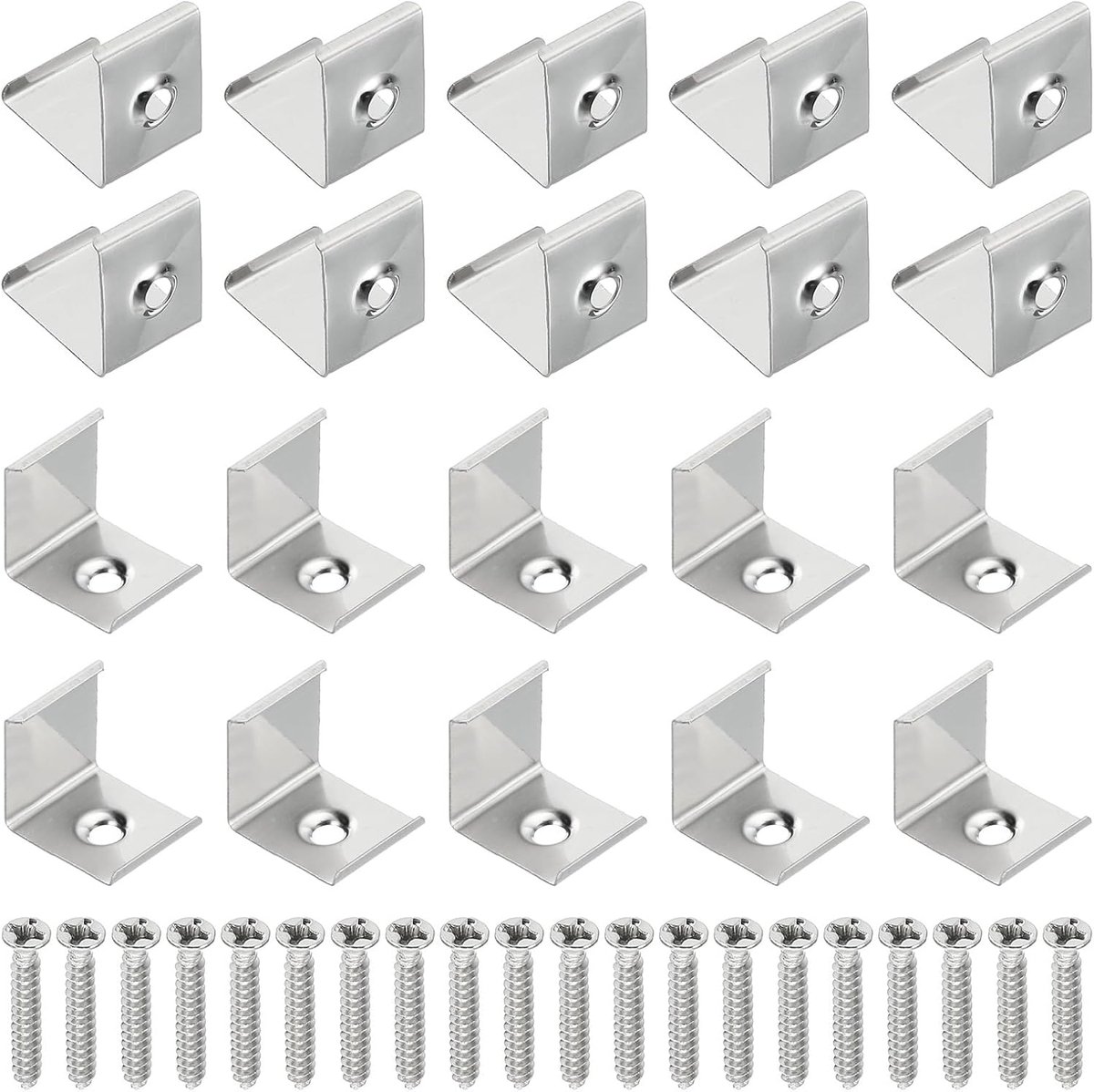 LED Strip Clips - 30 Pcs RVS Montagebeugels - Bevestigingsclip Klemhouder voor 16mm x 16mm V-Vormige Aluminium Profiel LED Strip Verlichting