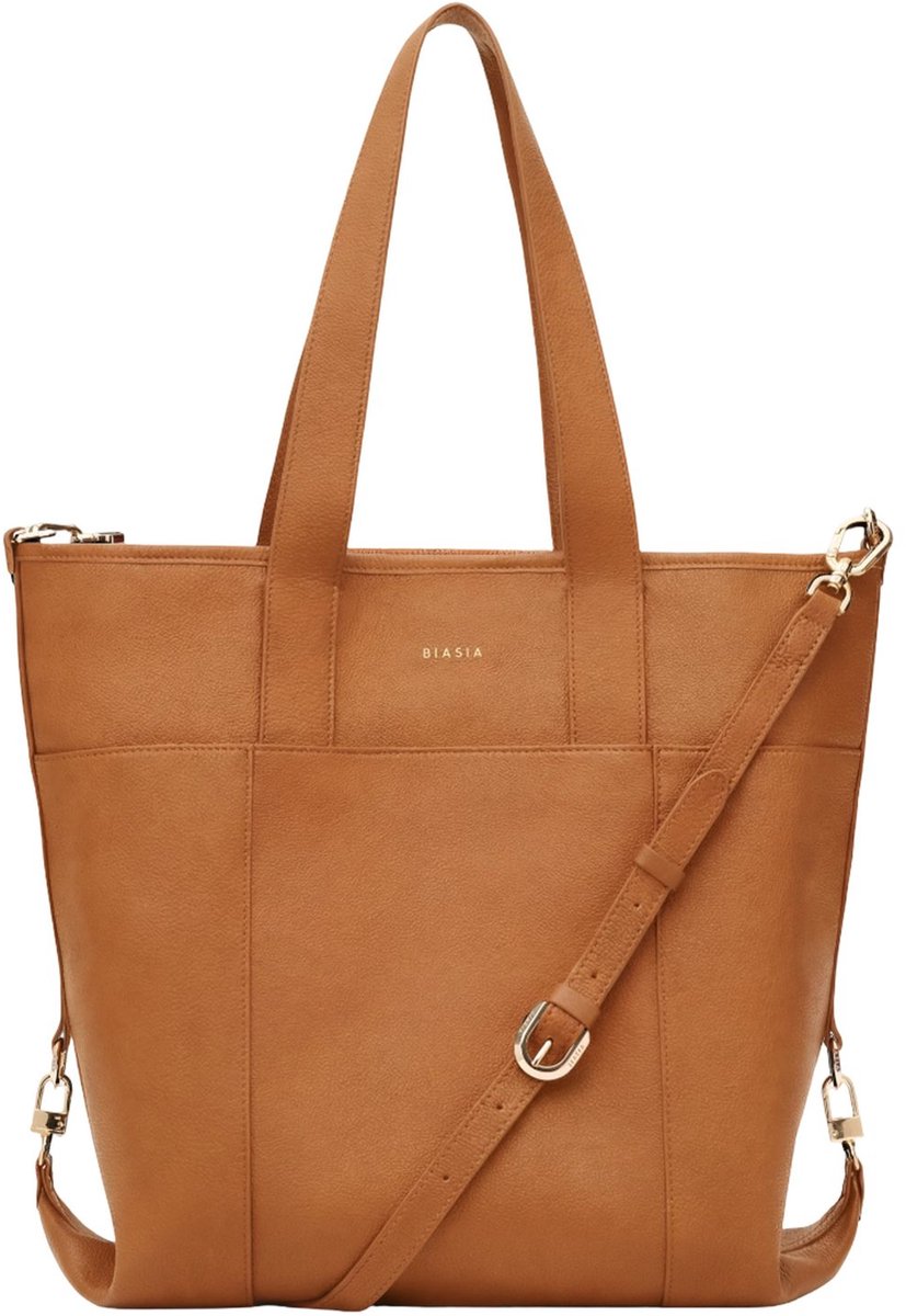 BIASIA Leren shopper schoudertas Alter Shopping Bag Cuoio bruine