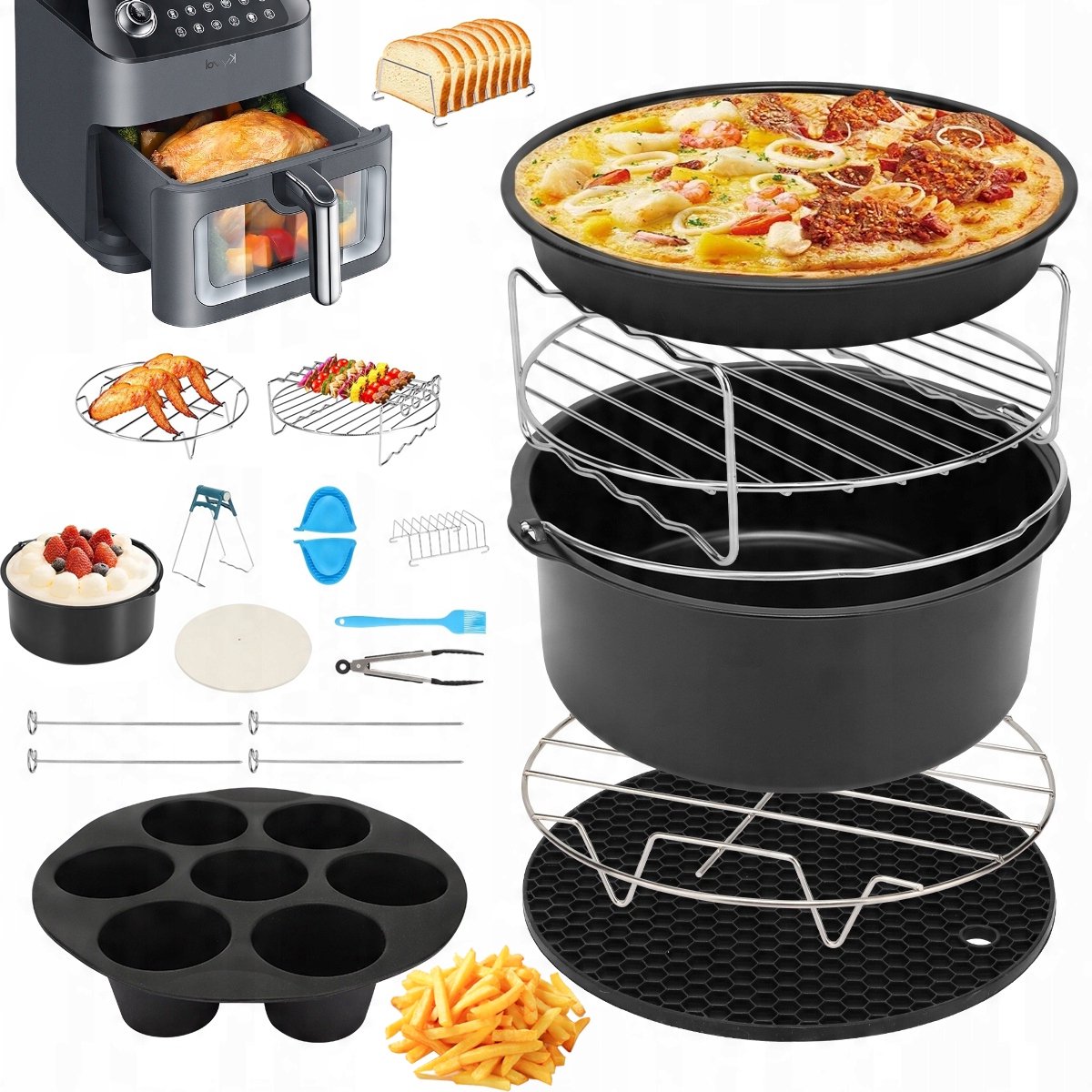 13-delige Airfryer Accessoireset - 8 inch