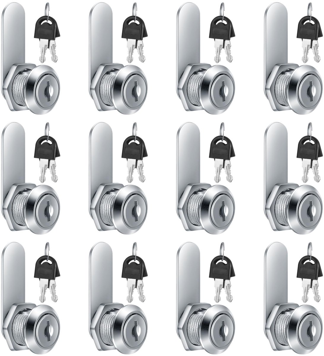 Dailygoods- Kastslot 16 mm - Beveiligingslade Sloten - Zinklegering Metaal - 12 Stuks - Hoogwaardige Privacy - Duurzaam Gebruik