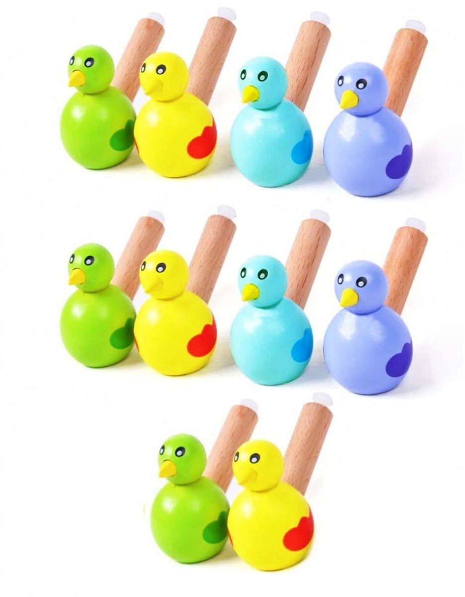 Dailygoods- Vogelfluitjes 10 Stuks - Houten Speelgoedfluitjes