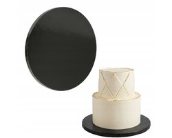 Zwarte Ronde Taartonderzetter 25cm - Stevig & Stijlvol (12mm dik)