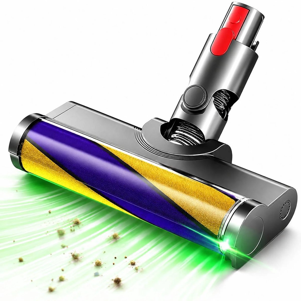 Gemotoriseerde borstelkoppen met laser-LED's geschikt voor Dyson V7, V8, V10 en V11 – direct aangedreven borstelkoppen voor harde vloeren en laagpolige tapijten – vloerzuigmonden voor stofzuigers
