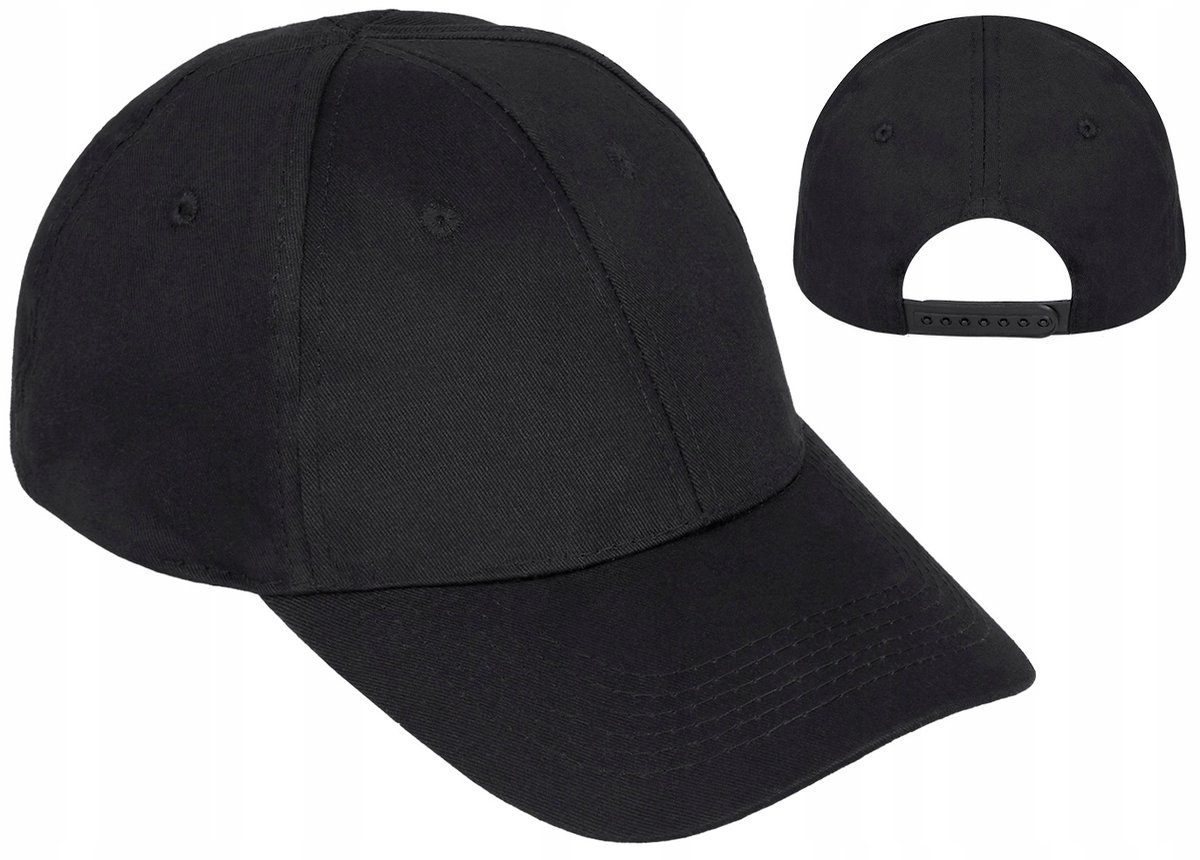 Mil-Tec Baseball Pet - Zwart, 100% Katoen, Verstelbaar