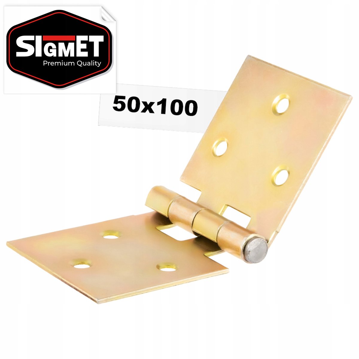 Bouwscharnier Deurscharnier 100x50mm Verzinkt Goud