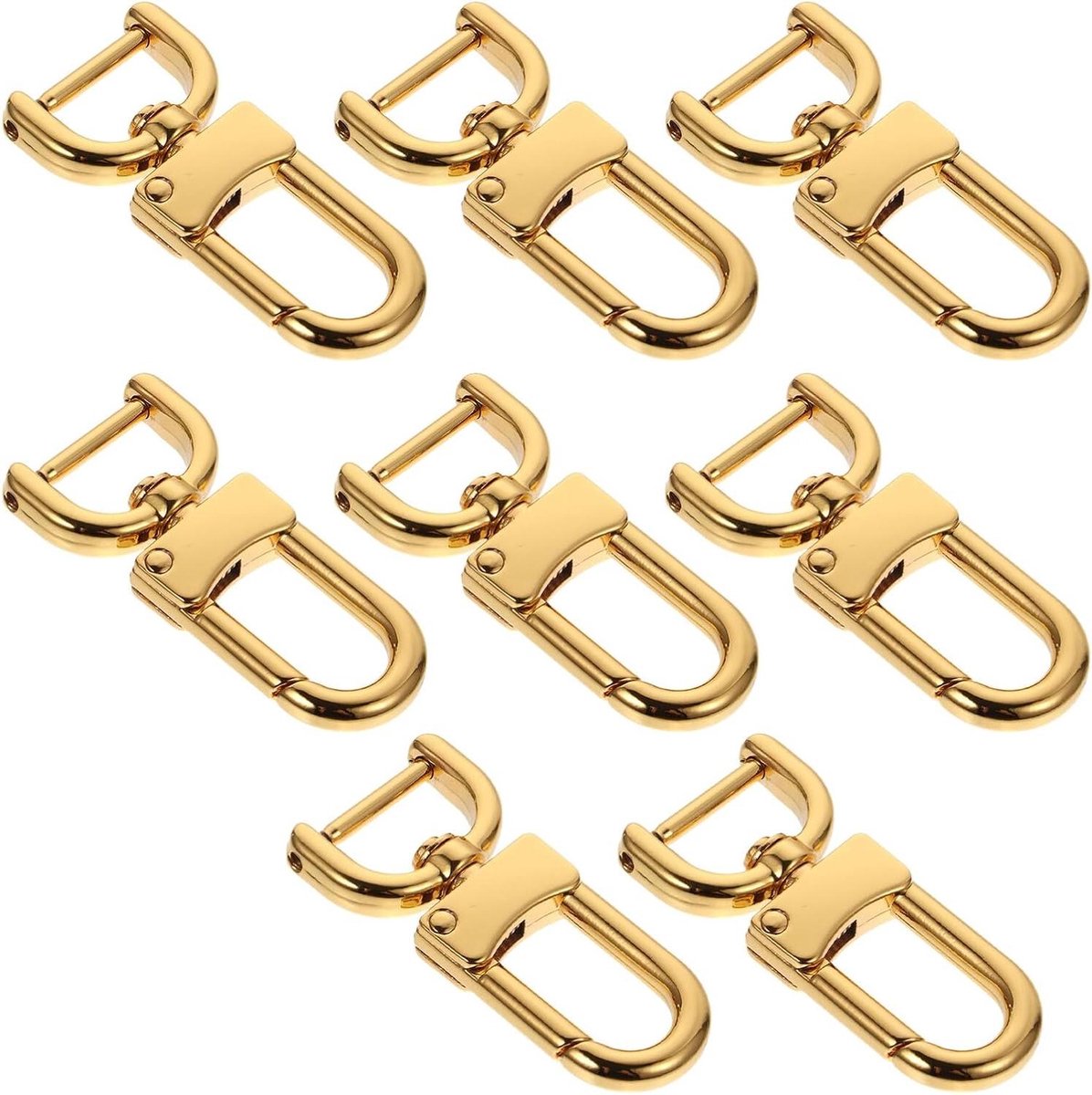 Metalen Sluitingen - Zakgesp Clips - Tassen Repareren - Draaibare Karabijnhaak - 8 Stuks - Goud