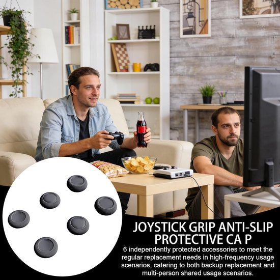 Joystick Grepen - Thumb Grips Controller - Verbeterde Controle - Zweetvrij Ontwerp - 6 Stuks - Zwart — afbeelding 3