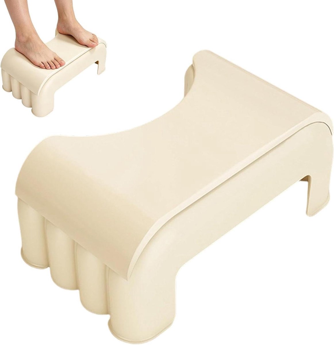 Toilet Opstapje - Hurk Kruk - Ontlastings Houding - Stapelbaar Ruimtebesparend - 39x24x39 cm - Wit