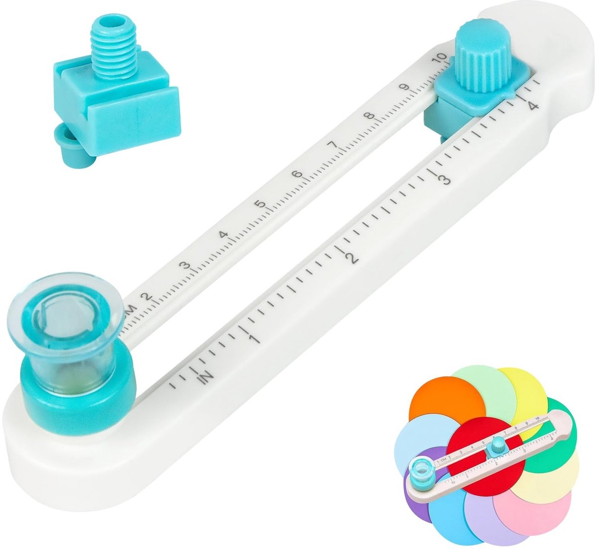JHUBERS- Papercutter 360° Rotatie - Ring Cutter - Vervangmes - Antislip Rubber - Lichtgewicht - Voor Rond Papier 2-20 cm - Papier Snijder