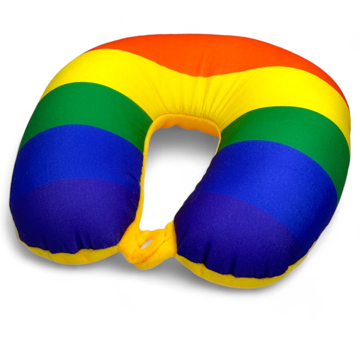JHUBERS- Reiskussen met drukknoopsluiting - Nekkussen - 28 x 28 cm - Polyester - Regenboogdesign - Zacht en comfortabel