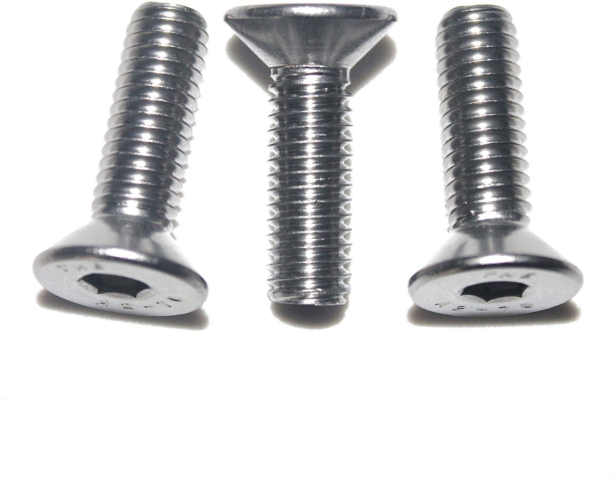 Dailygoods- Verzonken Schroeven Roestvrij Staal A2 - Binnenzeskant - Metrische Schroefdraad - 100 Stuks - Lengte 25 mm - Schokbestendig