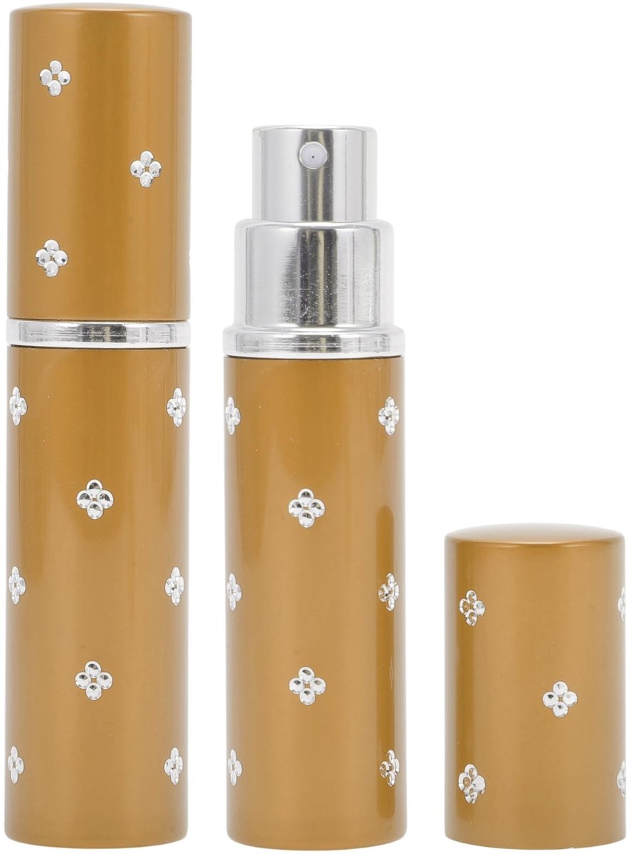 Dailygoods- Parfumverstuiver Navulbaar 2 Stuks - Mini Spuitfles 5 ml - Draagbaar voor Reizen - Parfumhouder voor Handtas - Compact Ontwerp 8,5 cm - Parfumfles
