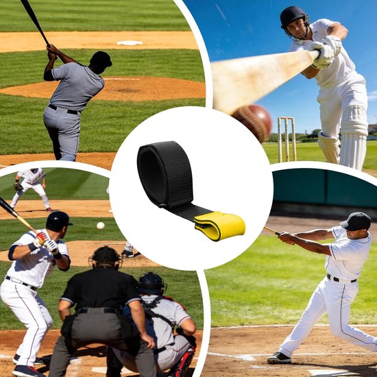 Honkbal Trainingsapparatuur - Slagtrainer Band - Zwaaien Verbeteren - Verstelbare Riem - 40 x 38 cm - Geel — afbeelding 3