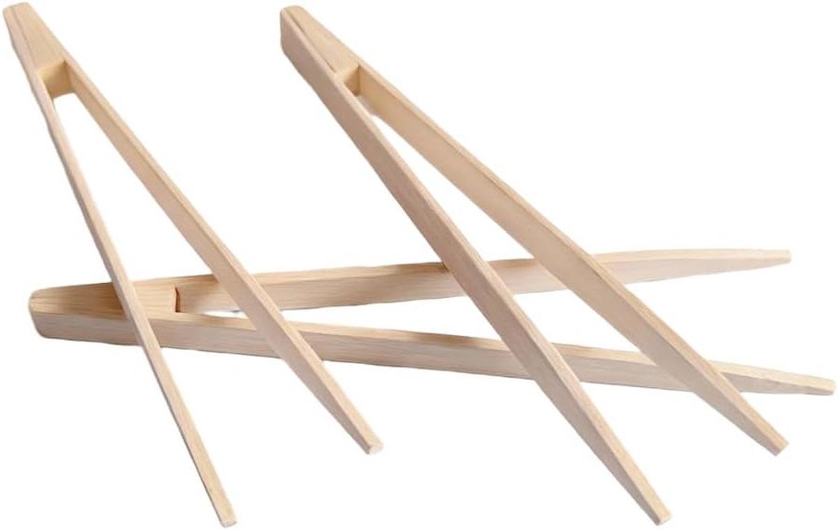 Houten Pincetten - Antistatisch Handgereedschap - Delicaat Werk - Puntige Platte Tip - 10 Stuks 15 cm - Natuurlijk Hout