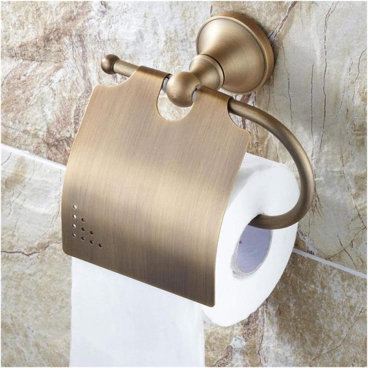 Toiletrolhouder - Papierhouder Badkamer - Badkamer Organisatie - Massief Koper - 1 Stuk - Geel