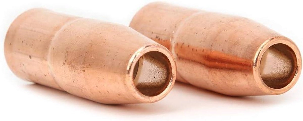 MIG Mondstuk - Laspistool Onderdeel - Precisie Lassen - Hoogwaardig Koper - 2 Stuks - Koperkleurig