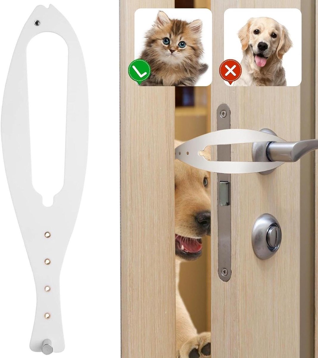 Kattendeurstopper - Kattenluik alternatief - Huisdieren toegang - Smal ontwerp - 362 cm - Wit